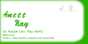 anett may business card